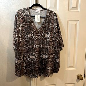 NWT Adrienne clear sequin snake poncho top size M